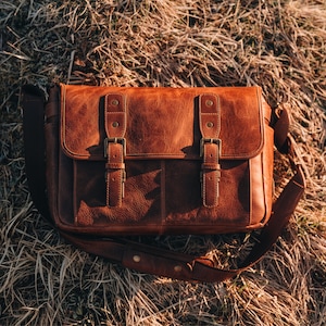 Sac pour ordinateur portable Torres Pro en cuir vintage 16 pouces pour appareil photo - Porte-documents cartable portefeuille pour ordinateur portable pour homme et femme, entreprise