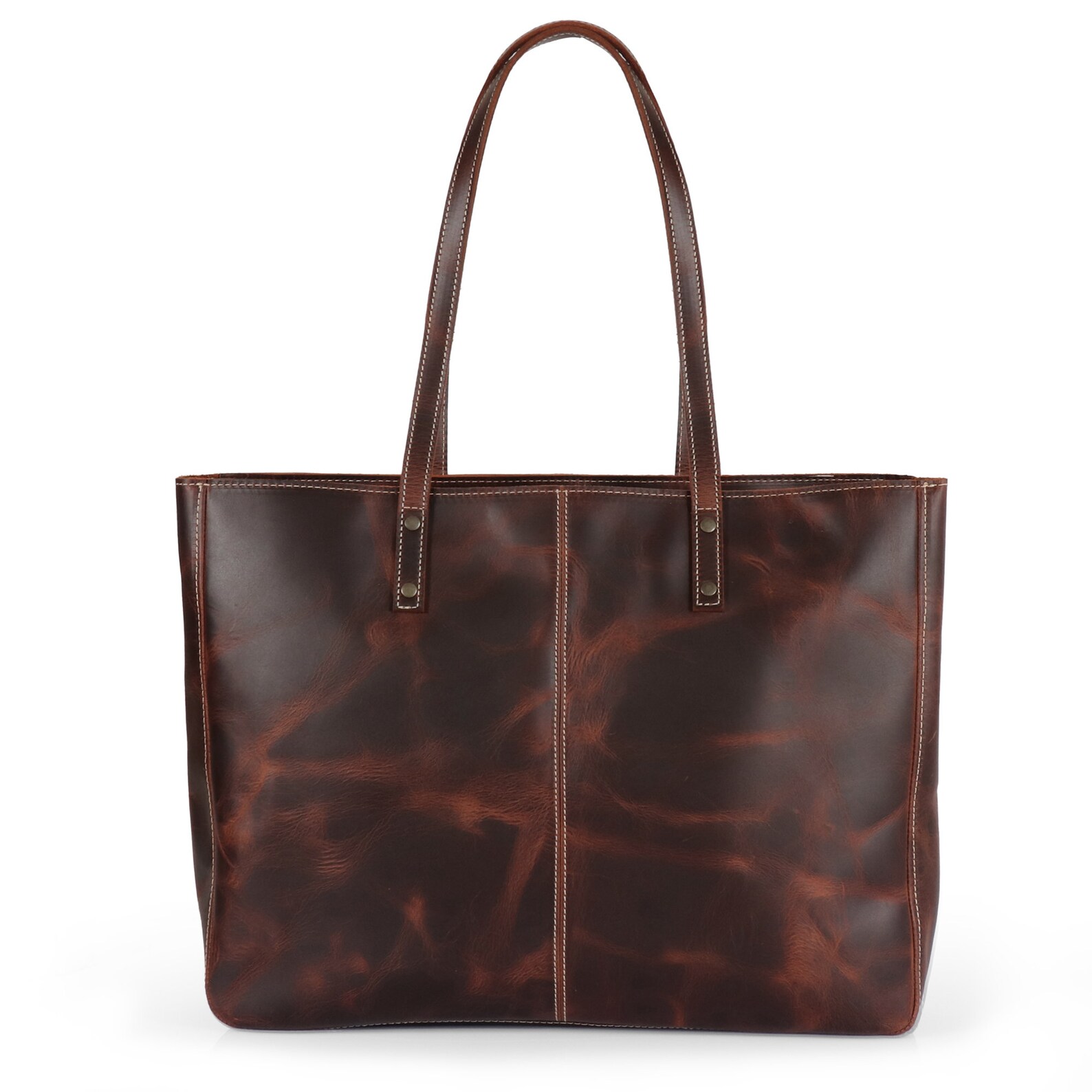 Carmel Leather Tote Bag Durable Women Tote for Toiletries or - Etsy