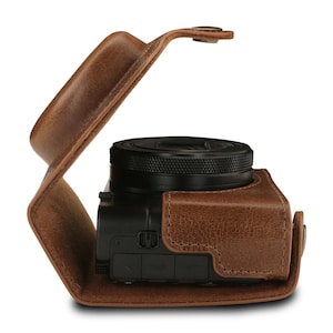 Fijne leren cameratas en riem, compatibel met Sony Cyber-shot DSC-RX100 VII