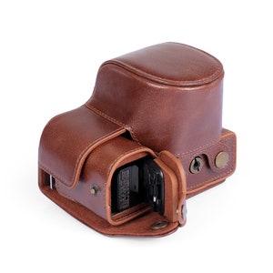 Sony ZV-E10 Genuine Leather Camera Case & Strap - Black / Brown