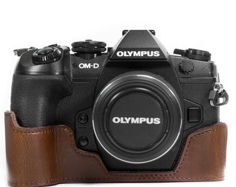 Olympus OM-D E-M1 Mark III, E-M1 Mark II Ever Ready Leather Camera Half Case, Photographic Lightweight Vintage Style Protective Half Case