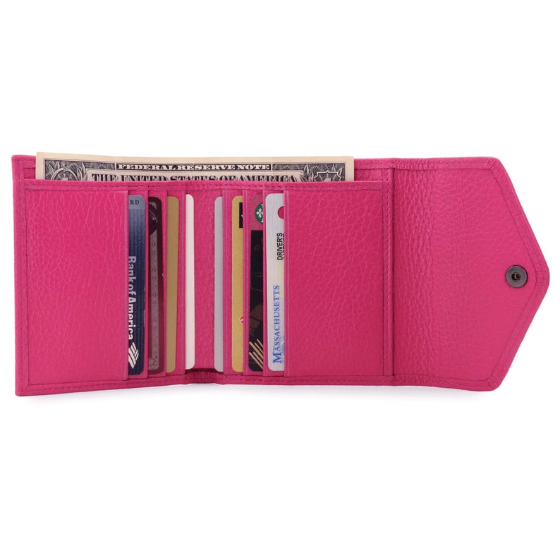 Slim Unisex Clutch Wallet Designed To Be Practical Hand Crafted Top Grain Leather Envelope Wallet RFID Blocking Trifold Credit Card Wallet