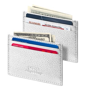 Minimalistische portemonnee van topnerfleer voor dagelijks reizen, slanke creditcardhouder, handgemaakte kaartportemonnee, perfect voor zakken of spijkerbroeken