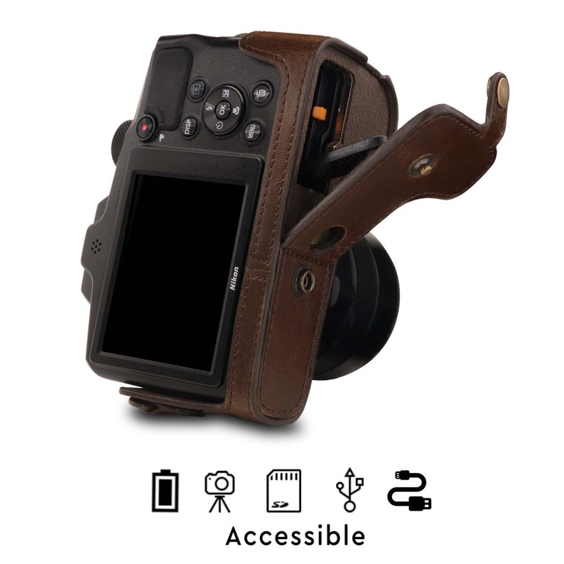 Leather Camera Case & Strap Compatible With Nikon Coolpix B600 Etsy