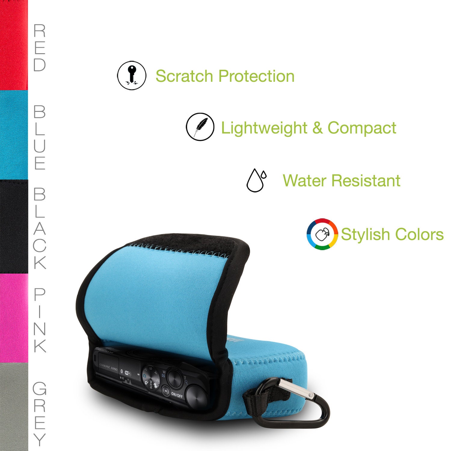 Nikon Coolpix A1000, A900 Neoprene Camera Case, Easy to Clean