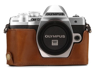 Vintage Style Protective Leather Olympus OM-D E-M10 Mark IIIs, Om-d E-M10 Mark III Half Case, Camera Bag Easy to Clean Camera Cover