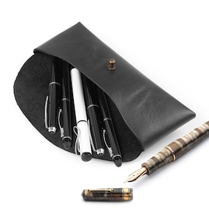Pencil Holder Top Grain Leather, Handcrafted Pencil Case, Retro Style Pen Pouch, High Quality Pen Holder, Classic Look Pen Sleeve Great Gift