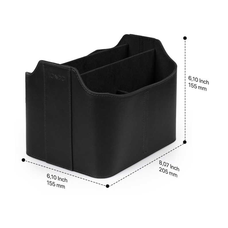 Support pour télécommande en cuir personnalisé, organiseur de bureau fabriqué à la main, support pour télécommande avec emplacement pour tablette, support pour télécommande Apple TV image 5