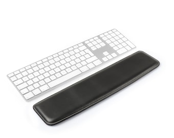 Personalized Top Grain Leather Keyboard Pad with Wrist Rest, Handcrafted Custom Desk Mat, Ergonomic Large Office Desk Pad, Desk Decor