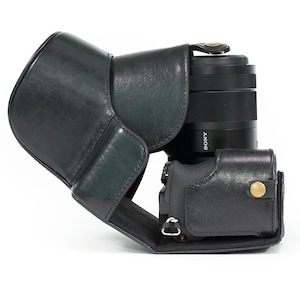 Sony Alpha A6500 (up to 16-70mm lens) Ever Ready Top Grain Leather Camera Case with Battery Access, Quality Camera Cover for Precision Fit