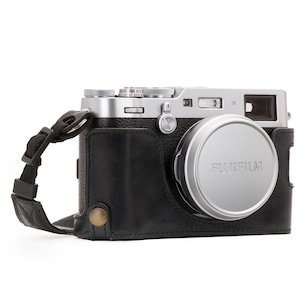 Fujifilm X100F italian Leather Camera Half Case & Strap, Handcrafted