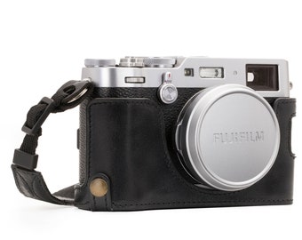 Fujifilm X100F italian Leather Camera Half Case & Strap, Handcrafted
