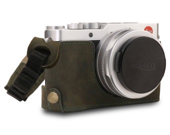 Fine Leather Camera Half Case & Strap Compatible with Leica D-Lux 7