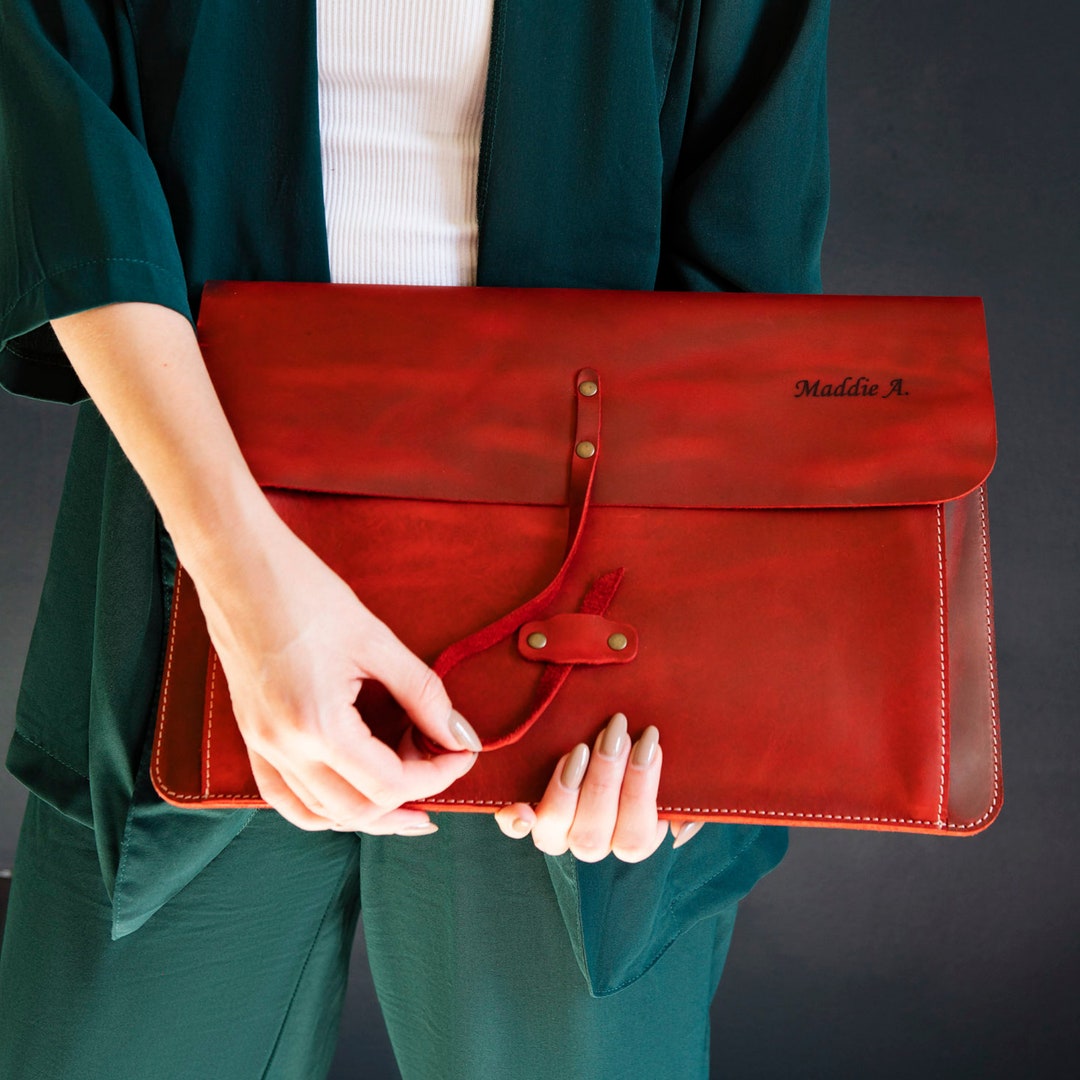 Personalized Top Grain Leather Bag for MacBook Pro and Air 16, 14, 13