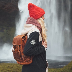 Handcrafted Top Grain Leather Backpack, Weather-Resistant Hiking, Women & Men Purse, Unisex, Vintage Laptop Valley Backpack zdjęcie 1