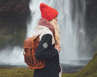 Handcrafted Top Grain Leather Backpack, Weather-Resistant Hiking, Women & Men Purse, Unisex, Vintage Laptop Valley Backpack