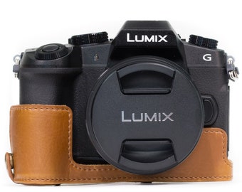 Panasonic Lumix DMC-G85, G8 (12-60 mm) Sac de protection vintage léger en cuir pour appareil photo, Housse pour appareil photo reflex numérique, Étui pour appareil photo compact