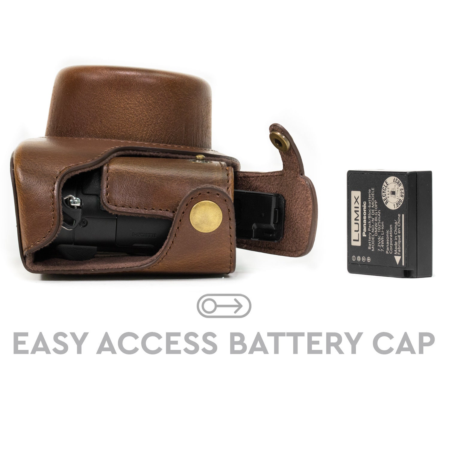 Panasonic Lumix DMC-LX100 Ever Ready Leather Camera Bag, Vintage