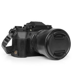Custodia e tracolla per fotocamera Fujifilm X-T5 in vera pelle pieno fiore, compatibile con Fujifilm X-T5