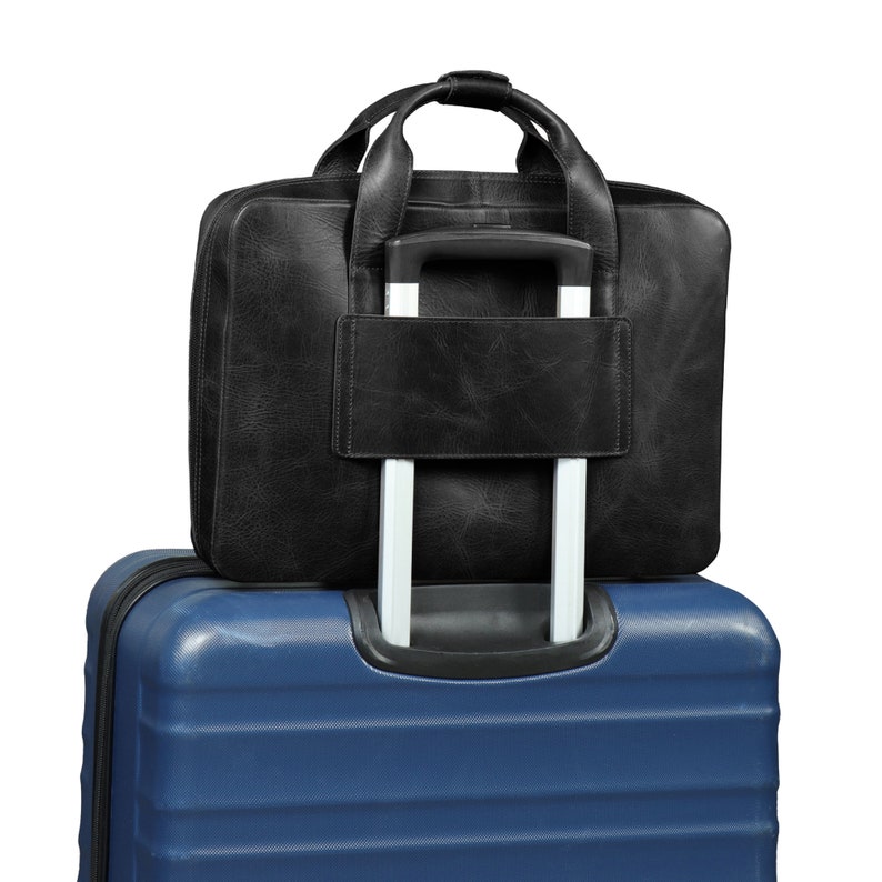 Personalized Top Grain Leather Travel 16 Laptop Bag Briefcase Satchel Portfolio Notebook Tablet Messenger Bag for Men & Women Bild 9