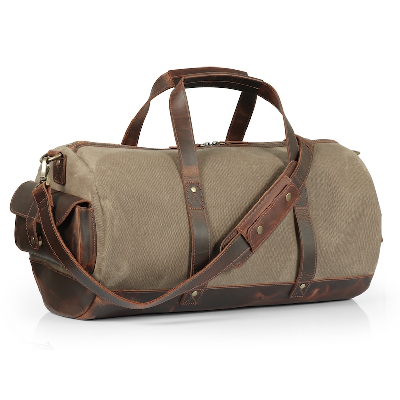 Handcrafted Top Grain Leather Weekender Bag High-Quality image 1