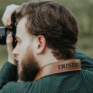 Personalisierter Leder-Kameragurt, Geschenk, individueller Gurt für Fotografen, DSLR-Kamerahalter Geschenk für ihn, Geschenk für Sie Bild 6