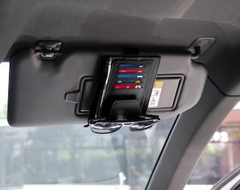 Car Visor Organizer PU Leather | Personalised Father's Day Gift | Practical Gift for Dad | MegaGear Travel Interior Accessory