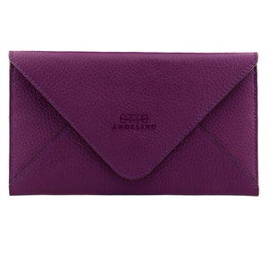 Hand Crafted Top Grain Leather Envelope Clutch Wallet, RFID Blocking Women's Card Wallet, Multifunctional Clutch and Card Credit Holder