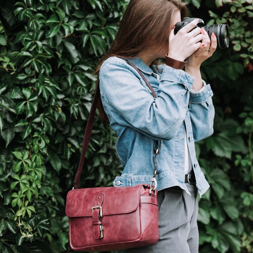 Personalized Italian Leather Messenger Bag Camera Bag for - Etsy