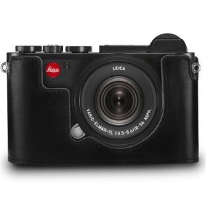 Fine Leather Camera Half Case & Strap Compatible with Leica CL - Black / Brown