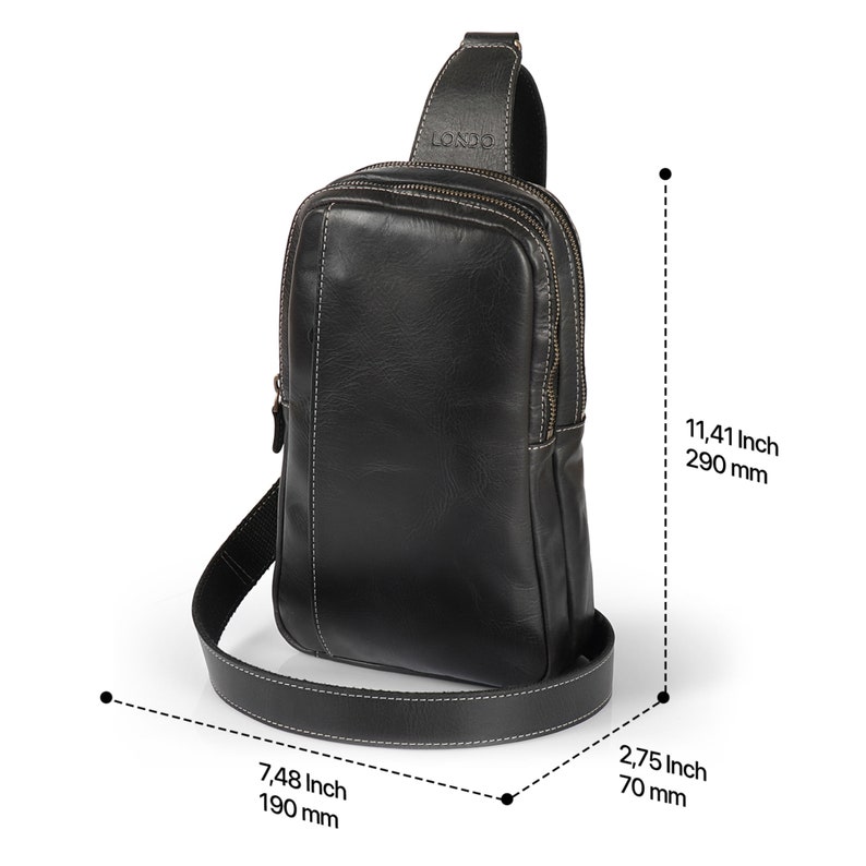 Personalized Top Grain Leather Crossbody Bag with Adjustable Shoulder Strap, Leather Sling Bag, Unisex, Leather Utility Bag zdjęcie 6