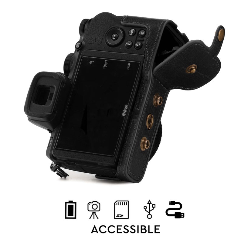 Fine Leather Camera Case & Strap Compatible With Nikon Z50 Etsy