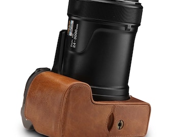 Nikon Coolpix P1000 Leather Camera Case Handmade Half Case