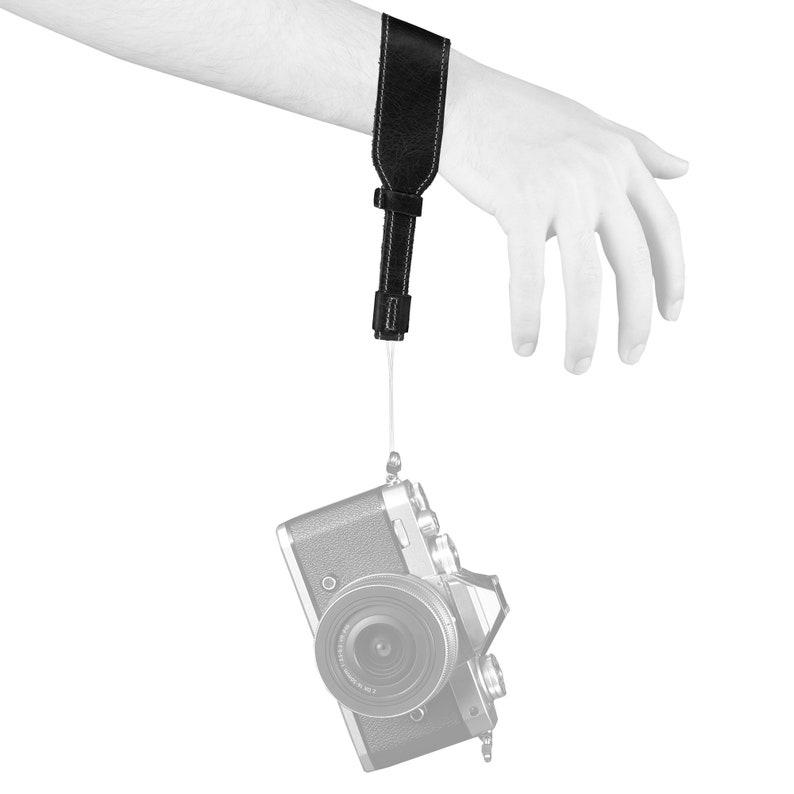Personalized SLR DSLR Top Grain Leather Camera Wrist Strap, Leather Adjustable Camera Strap, Camera Strap Cover, Camera Hand Strap image 5