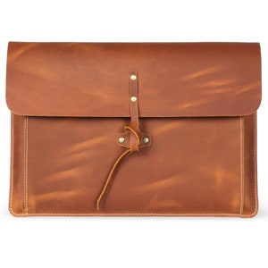 Personalized Top Grain Leather Bag for MacBook Pro and Air 16, 14, 13 ...