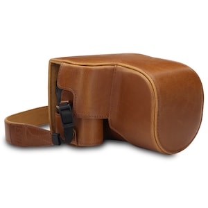 Custodia e tracolla in pelle per fotocamera compatibile con Nikon Coolpix B600