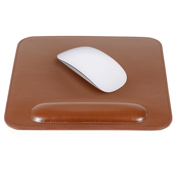 Tapis de souris ergonomique en cuir avec repose poignet