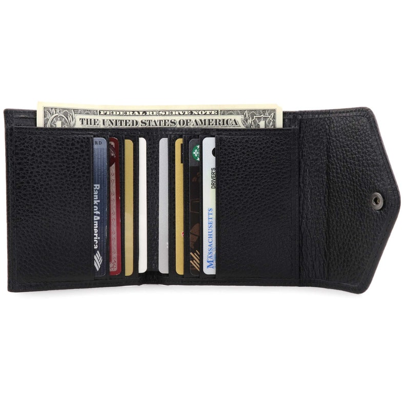 Slim Unisex Clutch Wallet Designed To Be Practical Hand Crafted Top Grain Leather Envelope Wallet RFID Blocking Trifold Credit Card Wallet