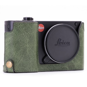 Fine Leather Camera Half Case & Strap Compatible with Leica TL2, TL - Black / Dark Brown / Green / Light Brown