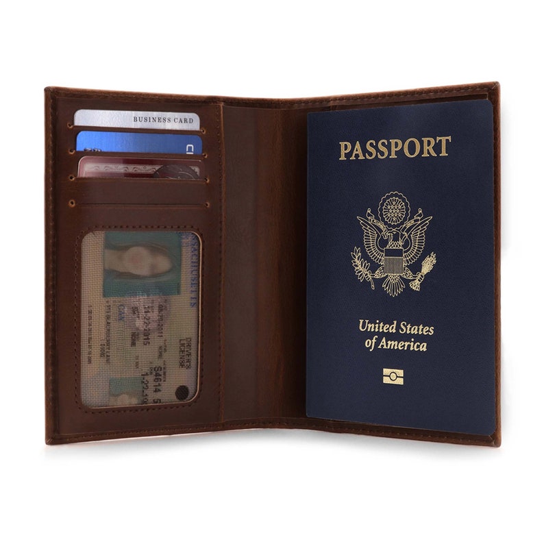 Slim Passport Wallet With RFID Blocking Vegan Leather Etsy