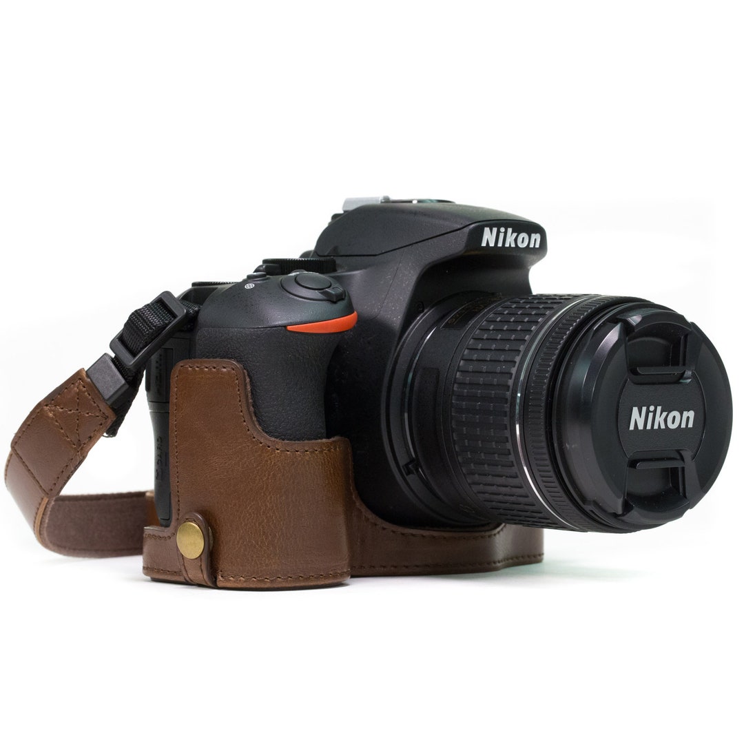 Ever Ready Leather Nikon D5600 D5500 Half Camera Bag Hand Crafted High Quality Padded Half Camera Cases DSLR Compact Half Camera Cover Etsy