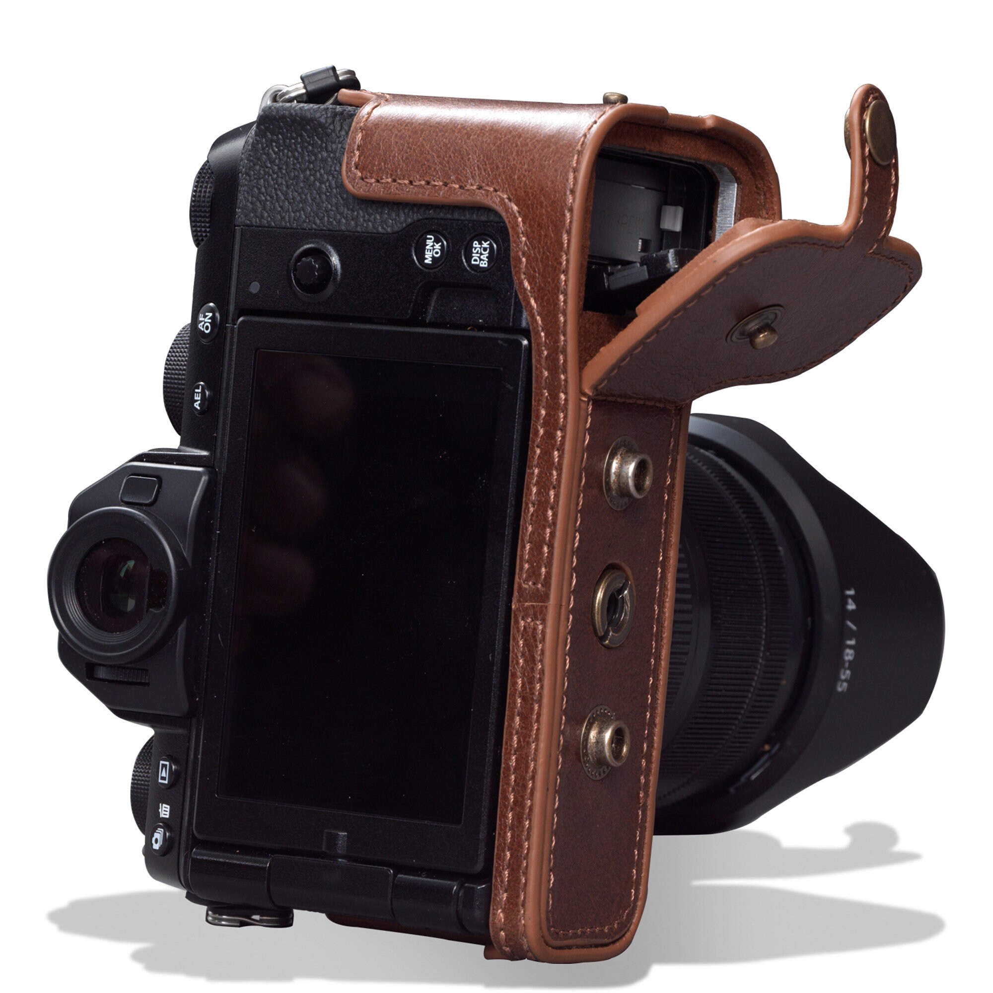 富士フイルム X-S10用本革ケース｜18-55mmレンズ用保護カメラカバー