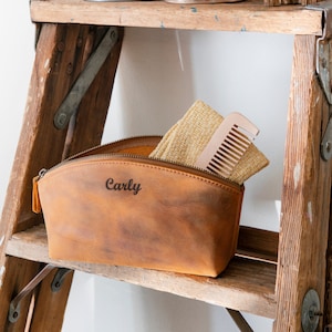 Trousse à maquillage personnalisée en cuir fabriquée à la main, petit sac à main de soirée vintage, pochette pour accessoires cosmétiques, sac à main polyvalent de style gondole