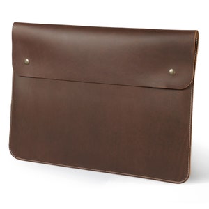 Personalized Leather Sleeve Bag for MacBook Pro and Air 16'', 14, 13'', 13.3'' & 15'' MacBook Air Case, MacBook Pro Case Brown