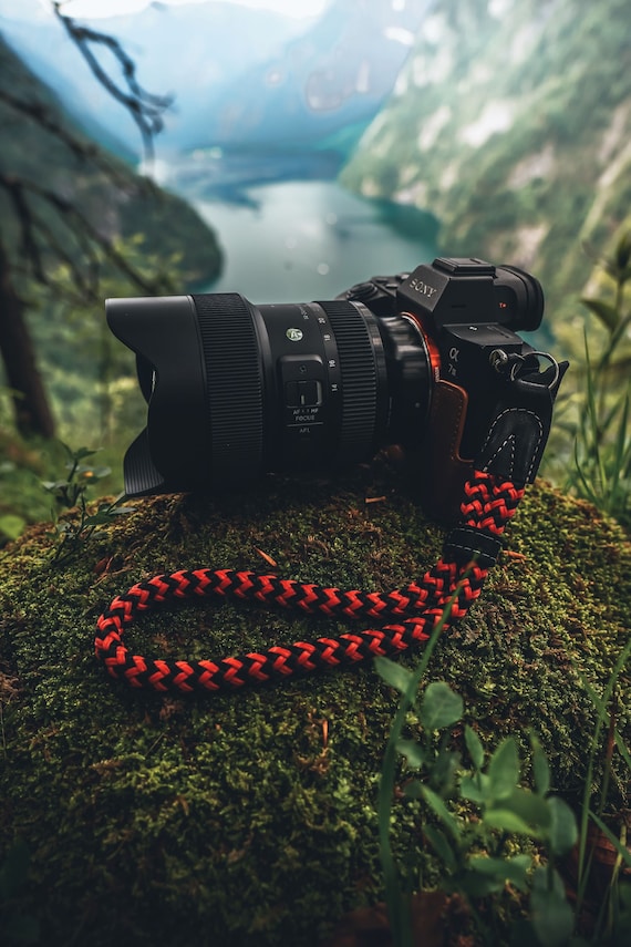Wrist and Neck Strap for SLR, DSLR Cameras - Small / Medium / Large - Camel / Khaki Green / Mink / Cinnamon / Red