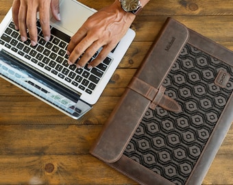 Personalized Leather Sleeve Bag for MacBook Pro and Air - 16'', 14'', 13'', 13.3'' & 15'' MacBook Air Case, MacBook Pro Case