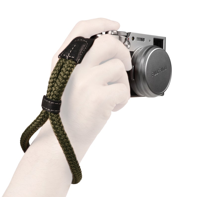 Wrist and Neck Strap for SLR, DSLR Cameras Black / Brown / Green Small / Medium / Large Green