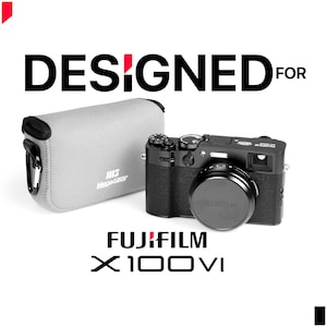Fujifilm X100VI Ultra Light Neoprene Camera Case - Black and Gray Options - Protective Fujifilm Camera Pouch - Lightweight Camera Bag