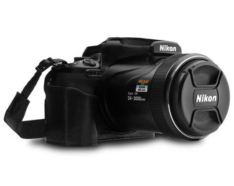 Nikon Coolpix P1000 Leather Camera Case Handmade Half Case
