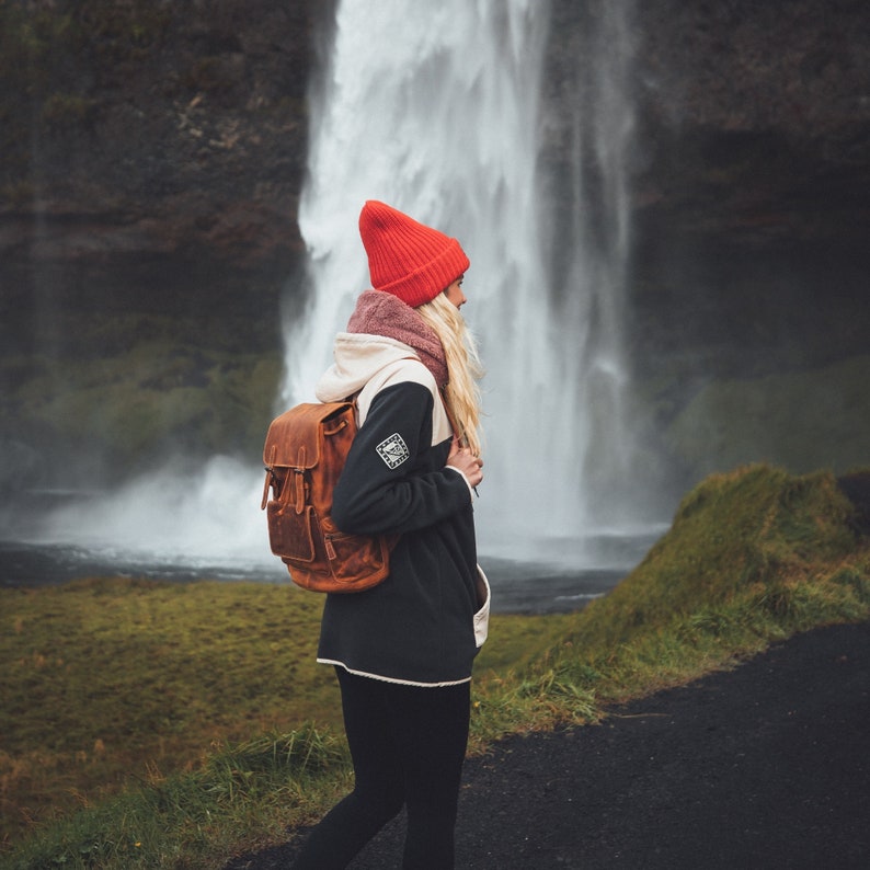 Handcrafted Top Grain Leather Backpack, Weather-Resistant Hiking, Women & Men Purse, Unisex, Vintage Laptop Valley Backpack image 3